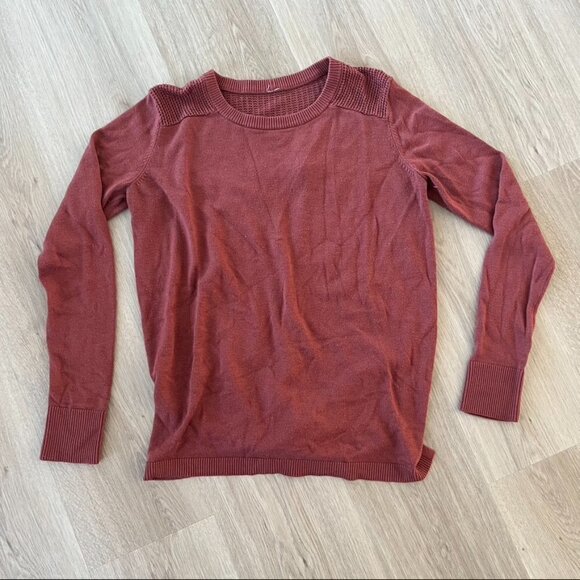 Lululemon bring it backbend open back sweater Mauve Rust Medium - Picture 1 of 10